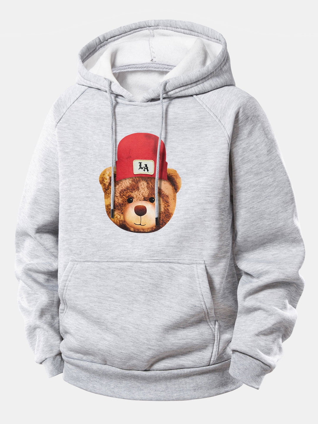 Los Angeles Bear Print Drawstring Hoodie