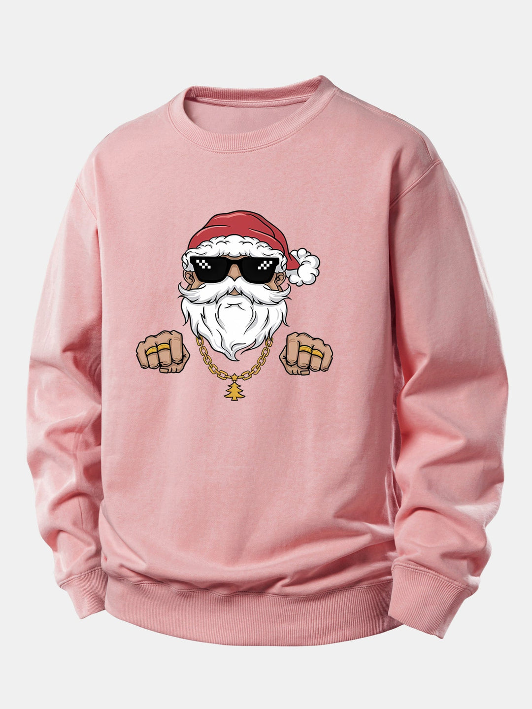 Hip Hop Santa Claus Print Relax Fit Sweatshirt