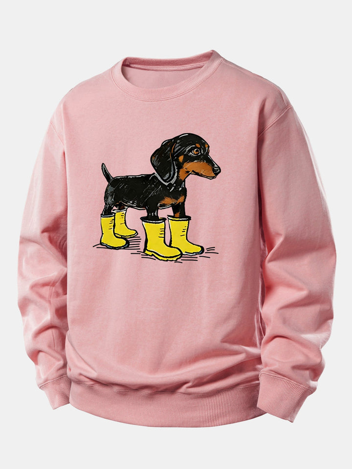 Boots Dachshund Print Relax Fit Sweatshirt