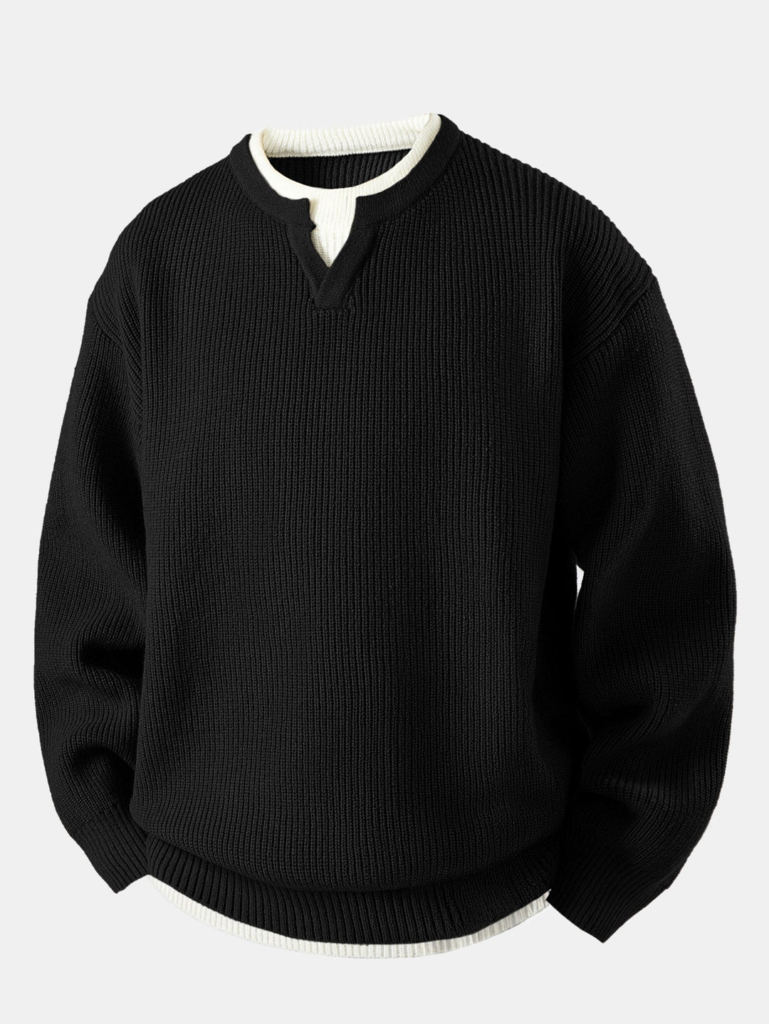 2 In 1 Notched Collar Sweater