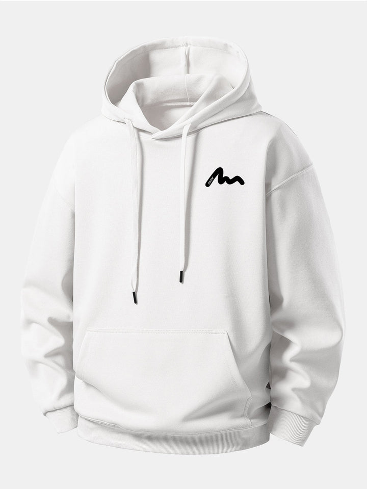 Letter Print Relax Fit Hoodie