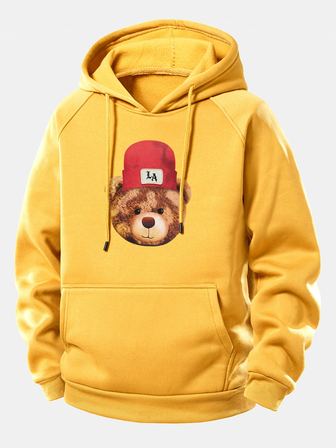 Los Angeles Bear Print Drawstring Hoodie