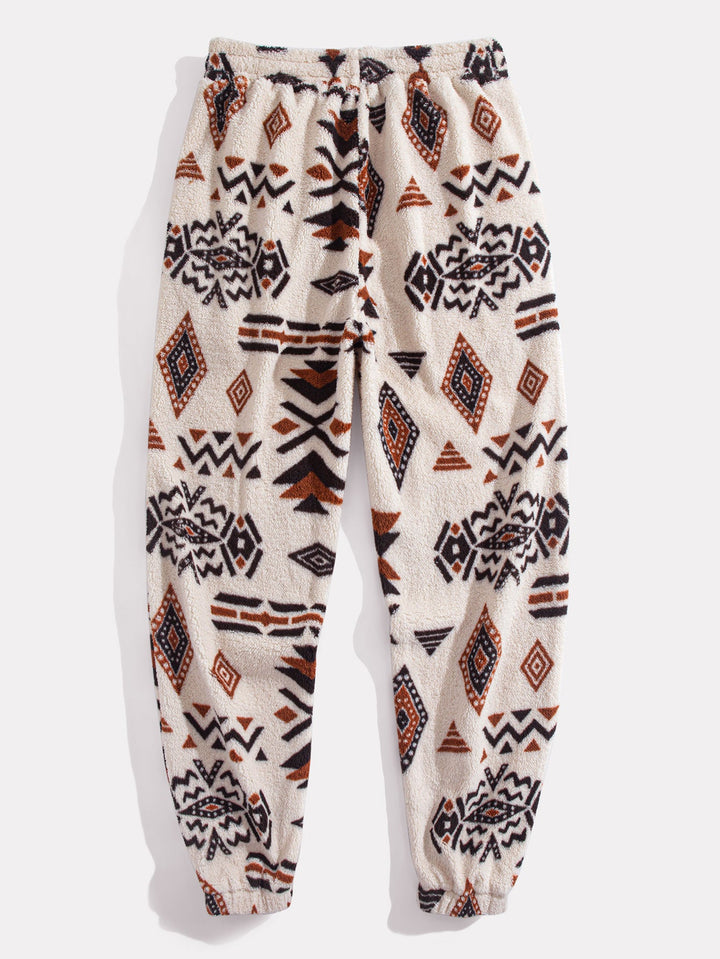 Aztec Print Teddy Hoodie & Jogging Pants