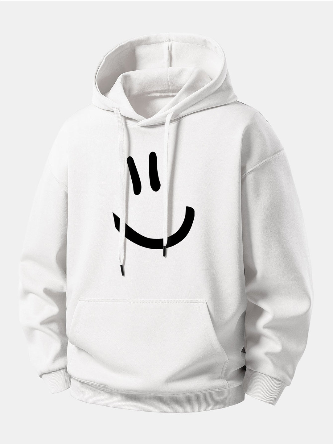 Smiley Face Print Relax Fit Hoodie