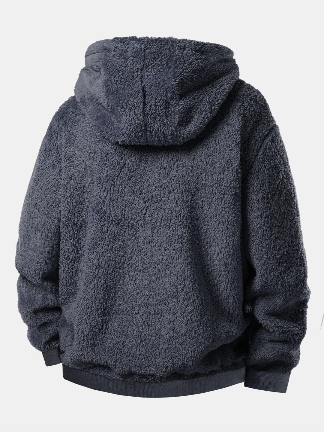 Black Cat Embroidered Teddy Zip Up Hoodie