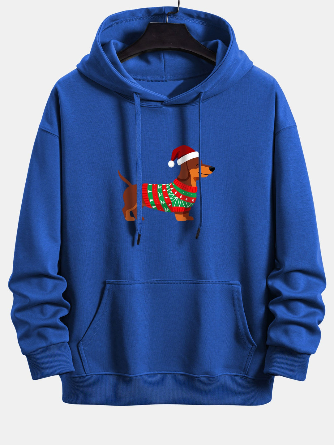 Christmas Dachshund Print Relax Fit Hoodie