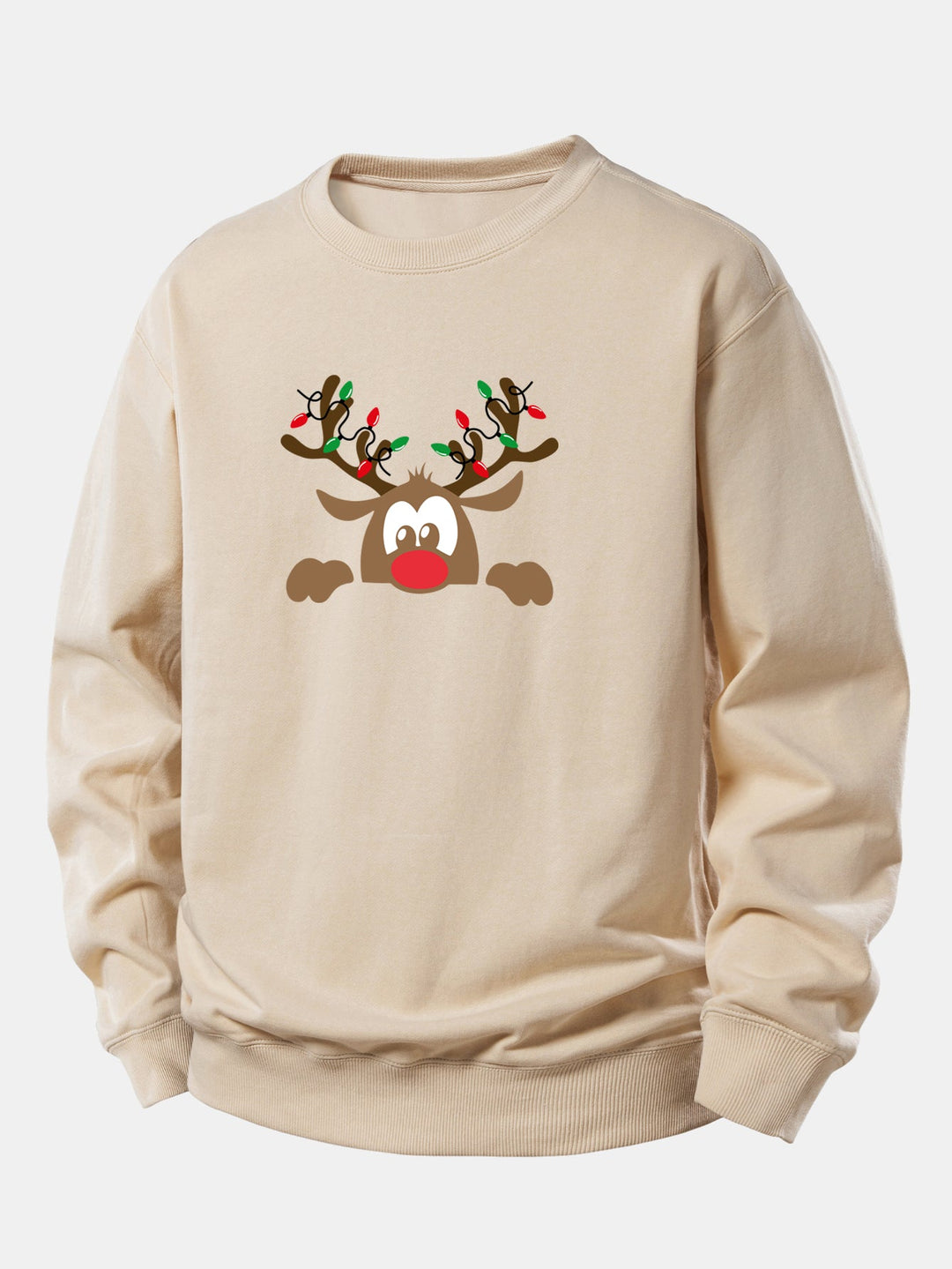 Christmas Reindeer Print Relax Fit Sweatshirt