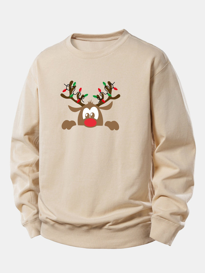 Christmas Reindeer Print Relax Fit Sweatshirt