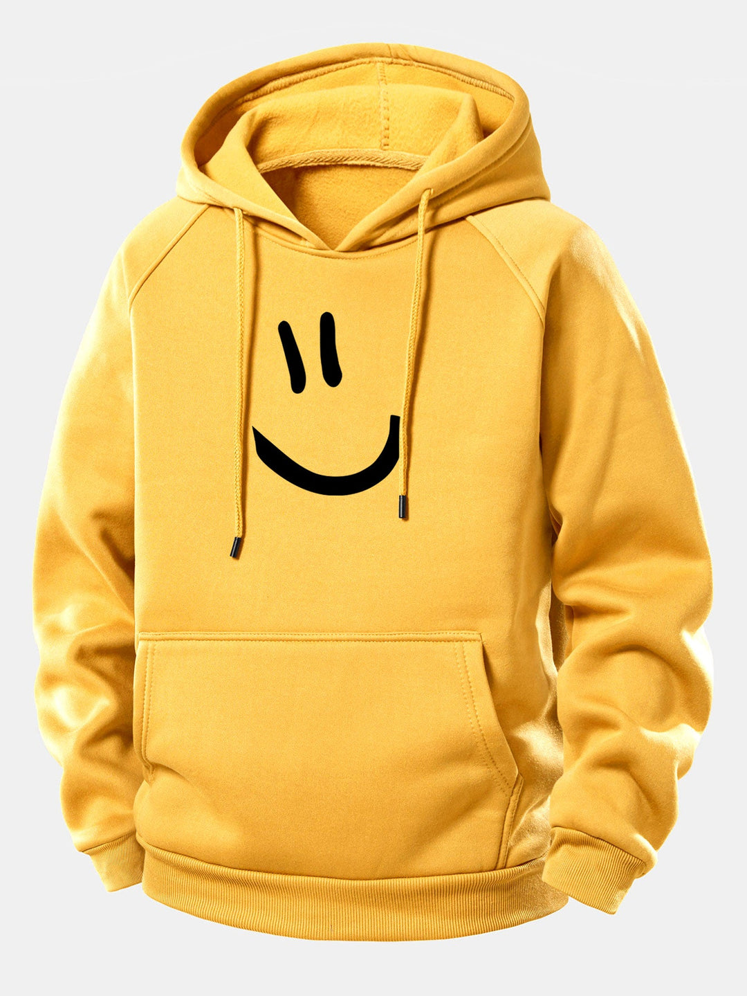 Smiley Face Print Drawstring Hoodie