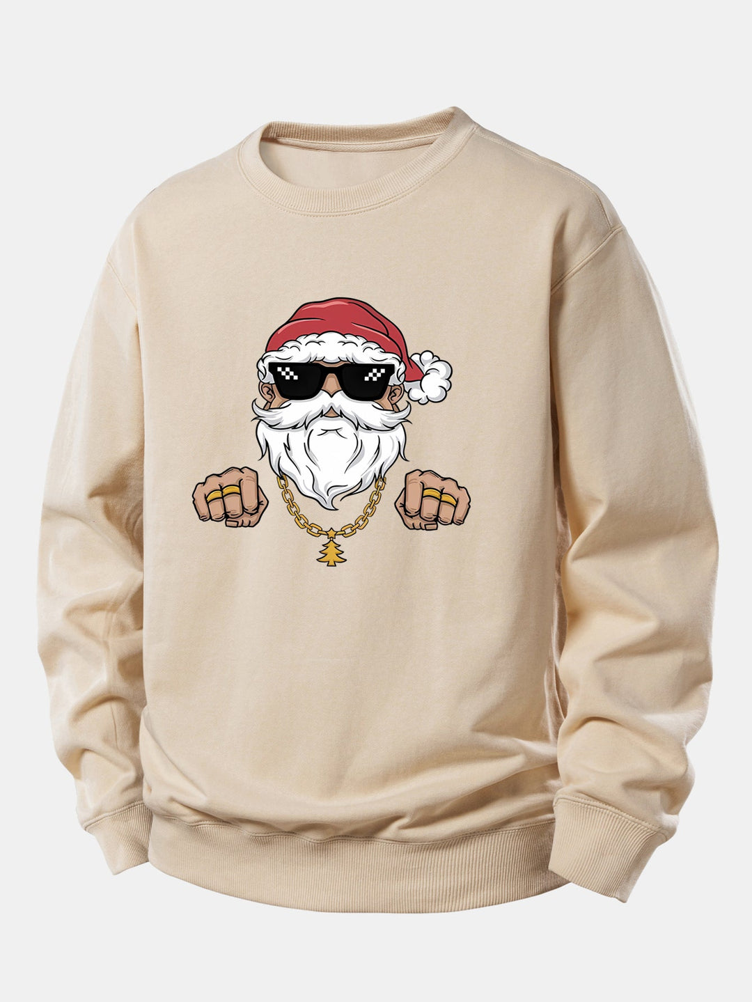 Hip Hop Santa Claus Print Relax Fit Sweatshirt