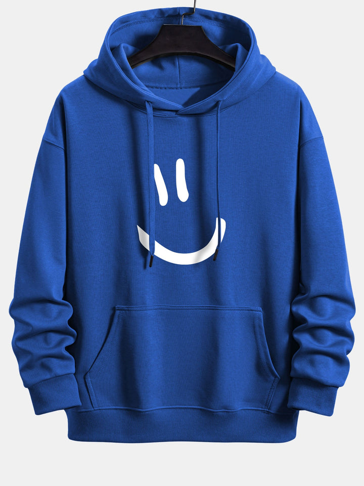 Smiley Face Print Relax Fit Hoodie