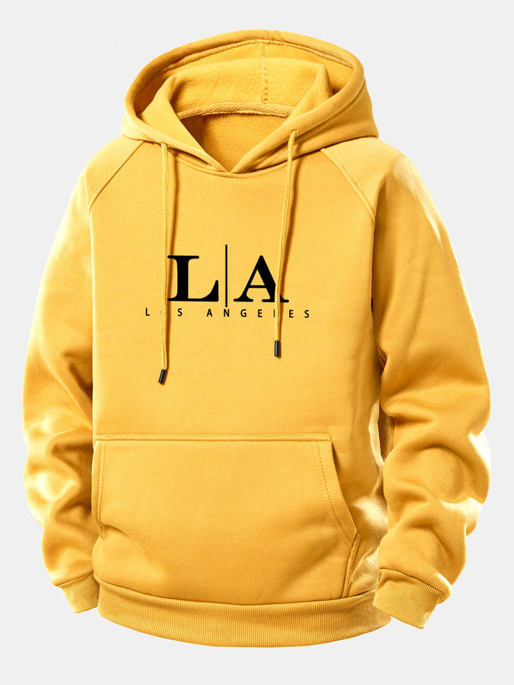 Los Angeles Print Drawstring Hoodie