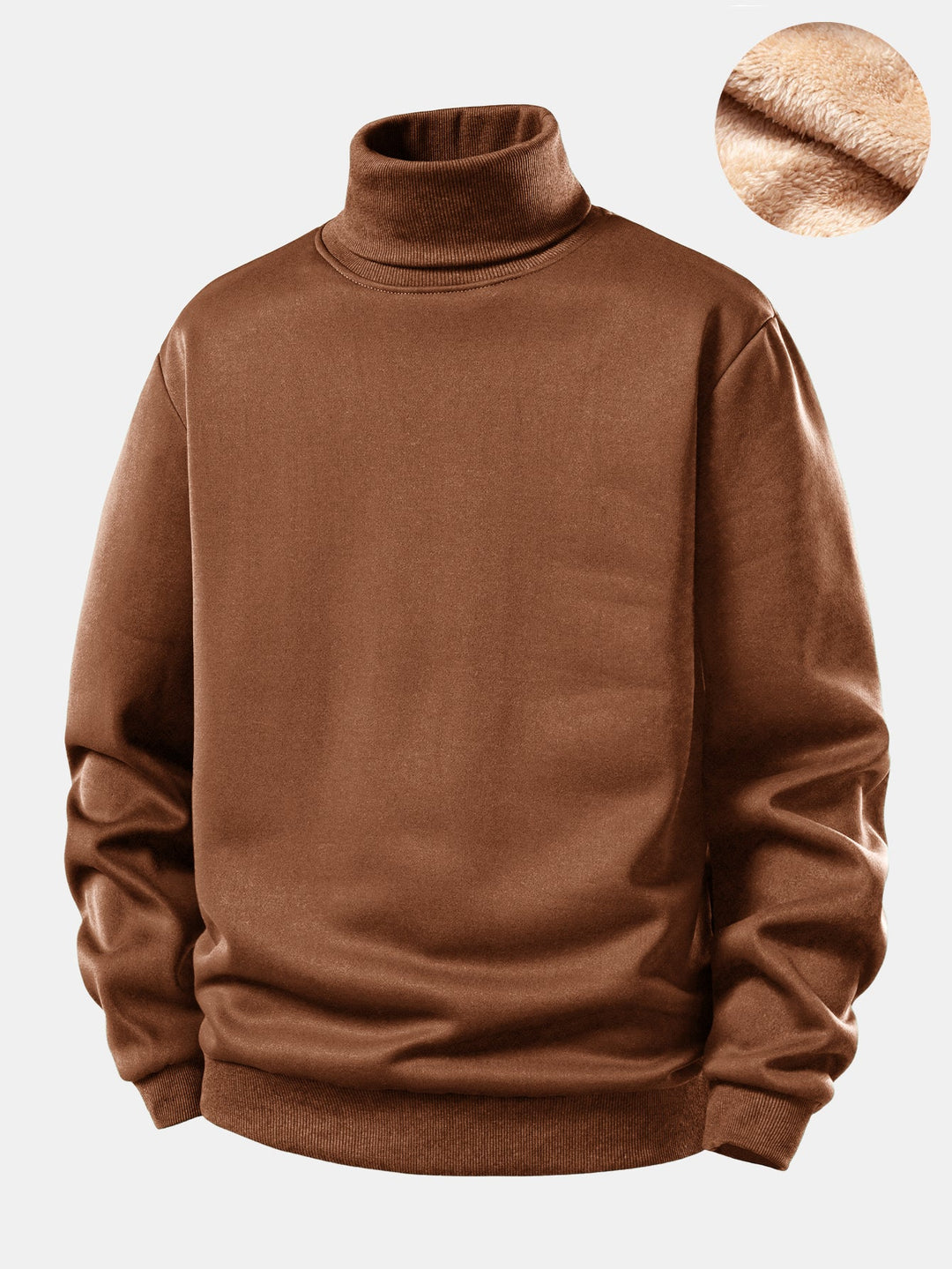 Teddy Fleece Lined Turtle Neck Sweatshirt