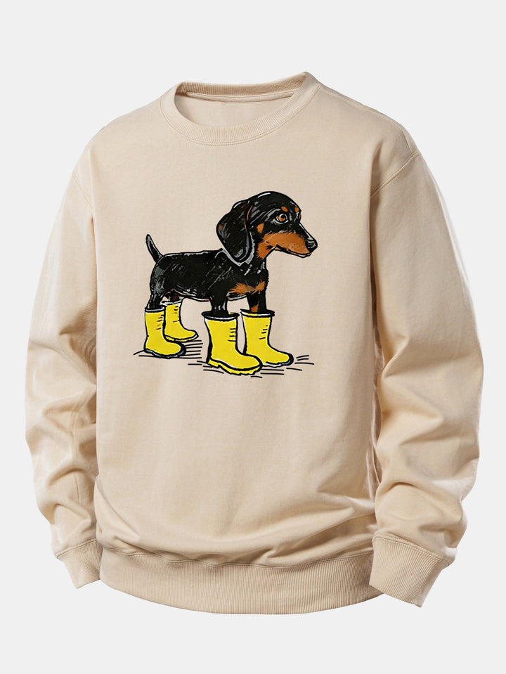 Boots Dachshund Print Relax Fit Sweatshirt