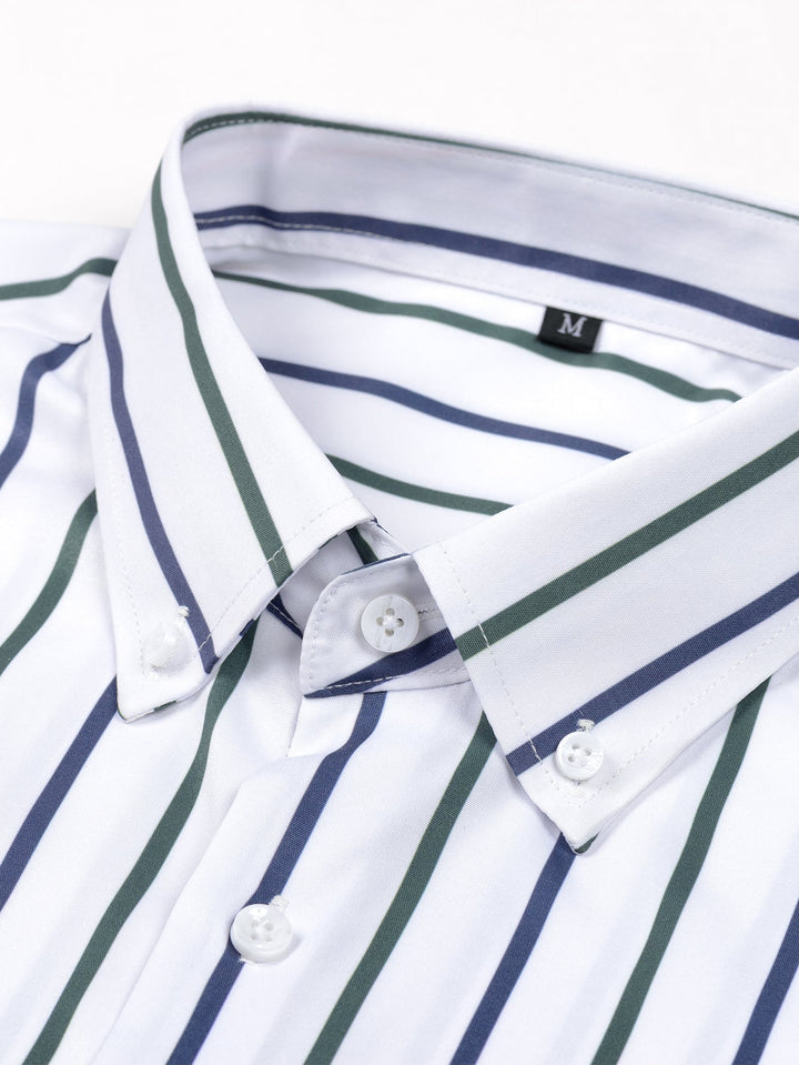 Long Sleeve Stripe Button Up Shirt