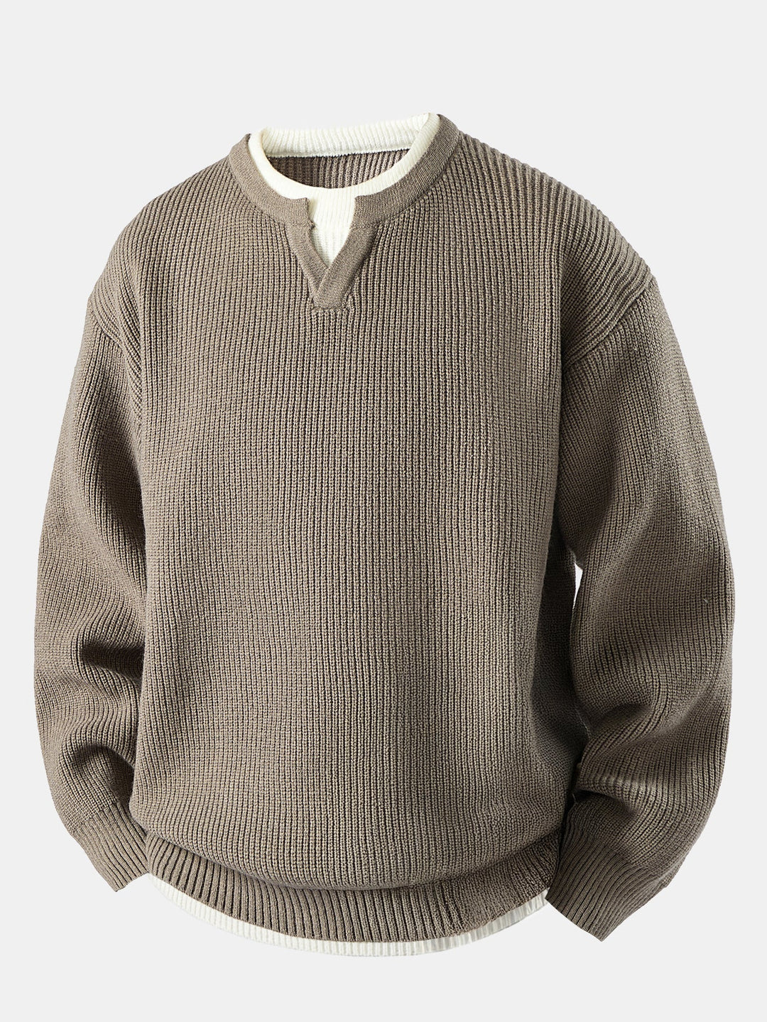 2 In 1 Notched Collar Sweater