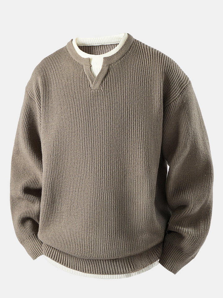 2 In 1 Notched Collar Sweater