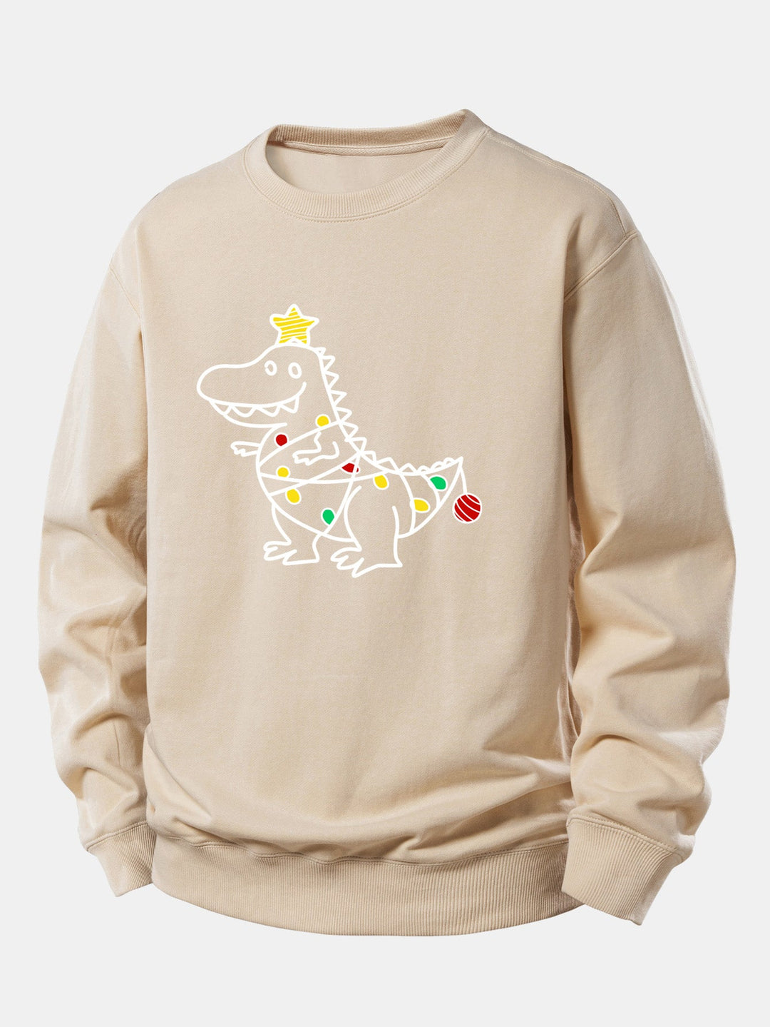Christmas Dinosaur Print Relax Fit Sweatshirt