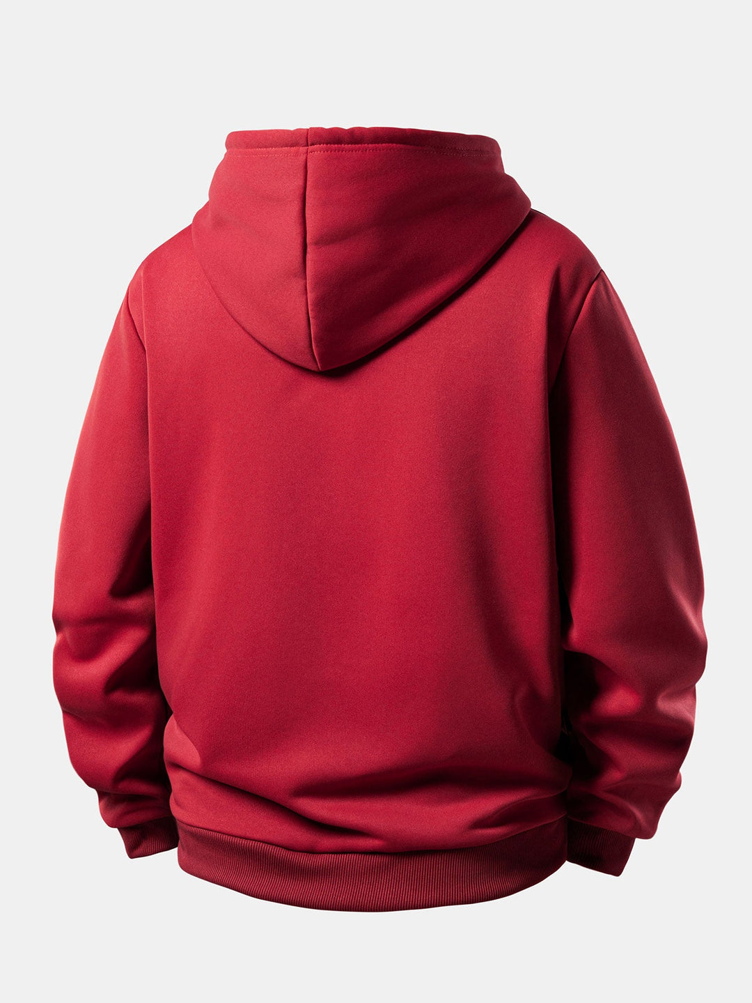 Smiley Face Print Teddy Fleece Lined Drawstring Hoodie