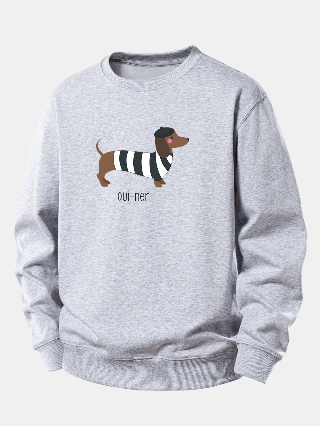 French Dachshund Print Relax Fit Sweatshirt