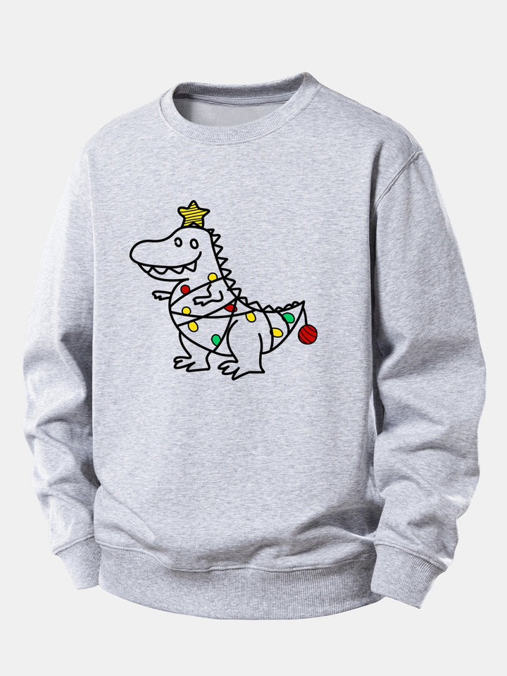 Christmas Dinosaur Print Relax Fit Sweatshirt