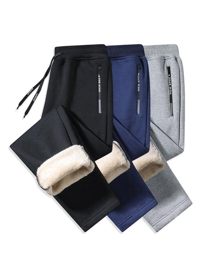 3 Pieces Warm Fleece-Lined Straight Leg Pants