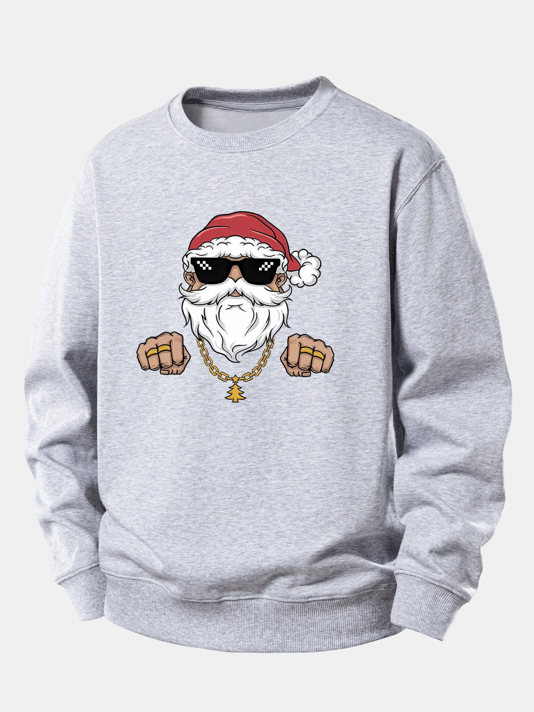 Hip Hop Santa Claus Print Relax Fit Sweatshirt