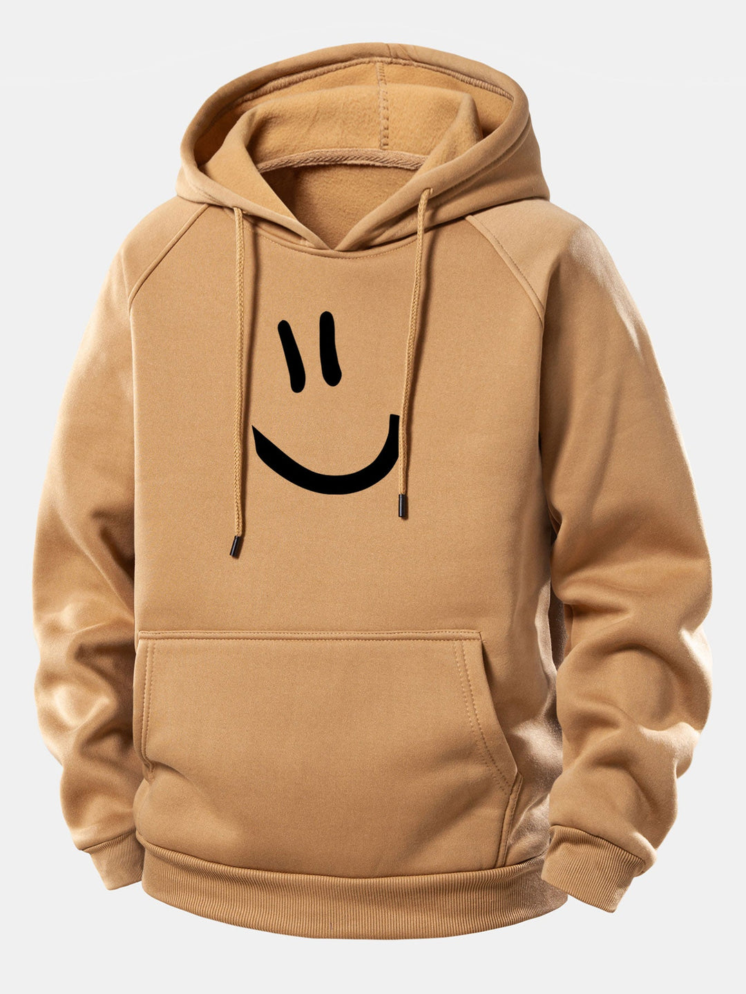 Smiley Face Print Drawstring Hoodie