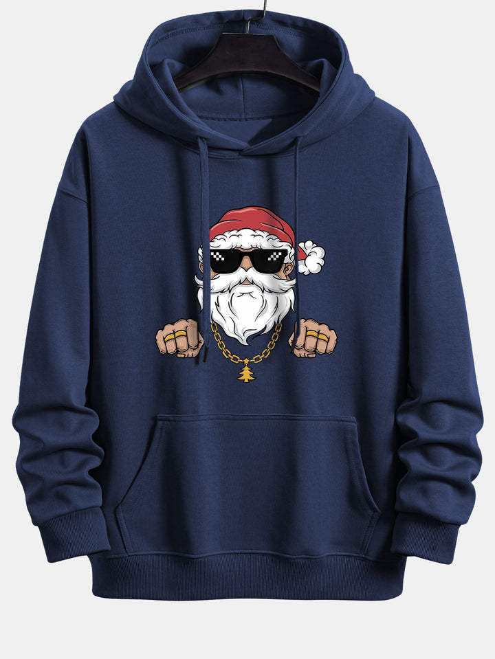 Hip Hop Santa Claus Print Relax Fit Hoodie