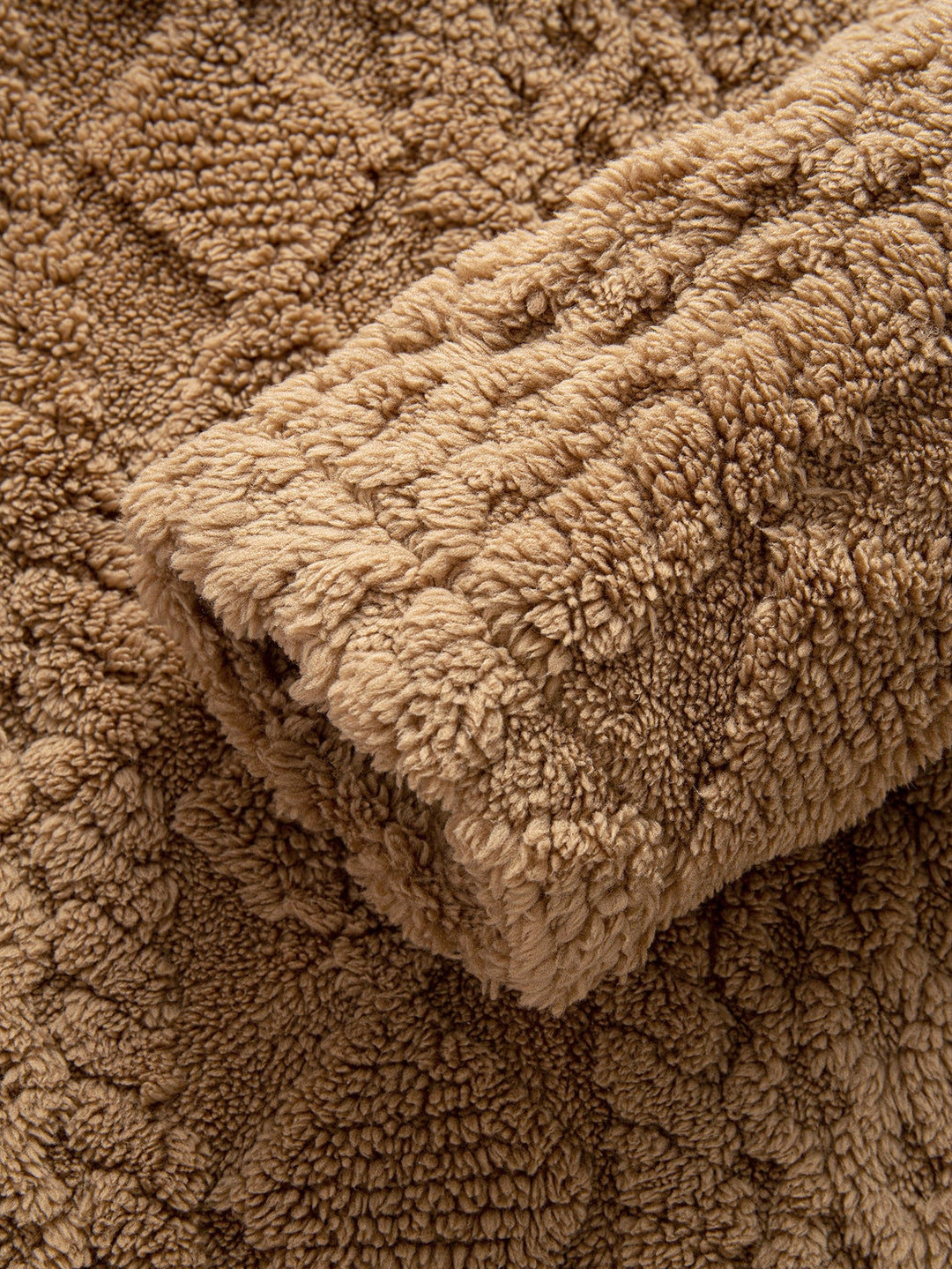 Geometric Jacquard Teddy Hooded Shirt