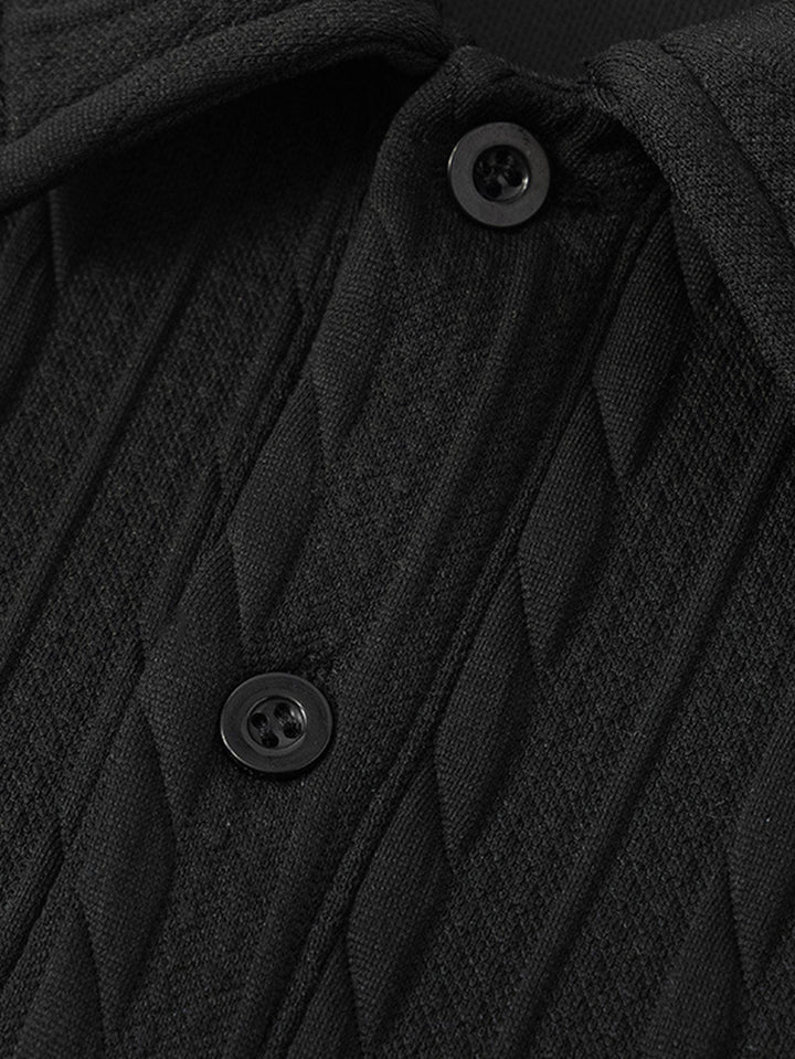 Relax Fit Twisted Jacquard Polo Sweatshirt