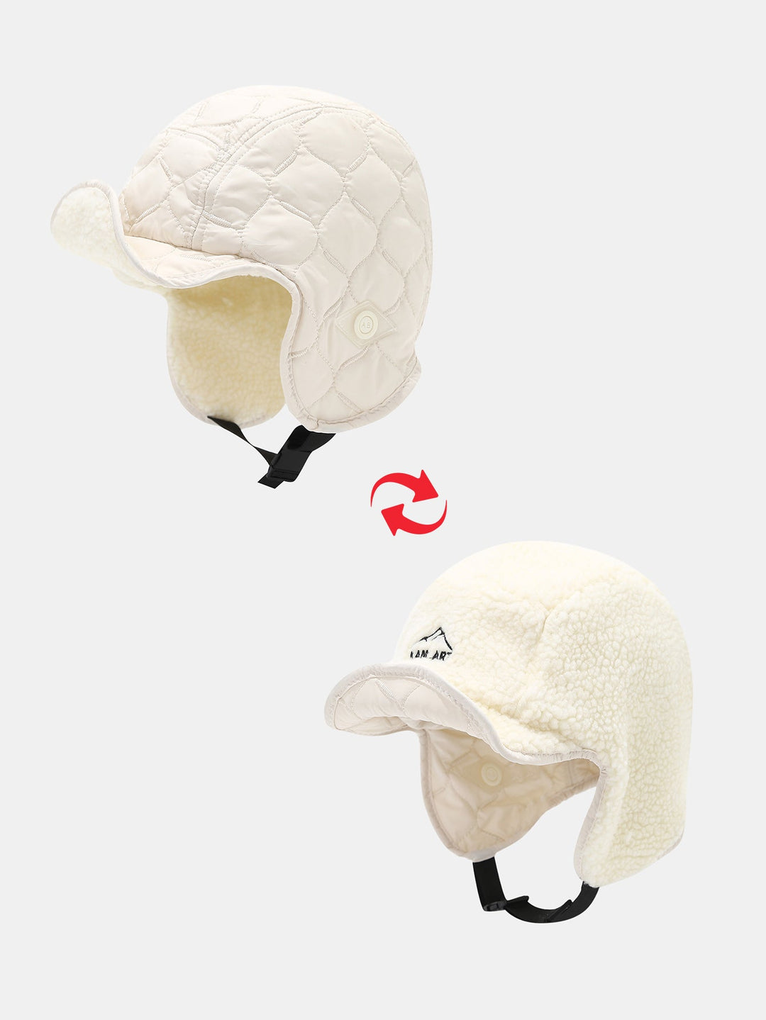 Winter Thickened Plush Warm Earflap Hat Reversible Design For Wearing On Both Sides