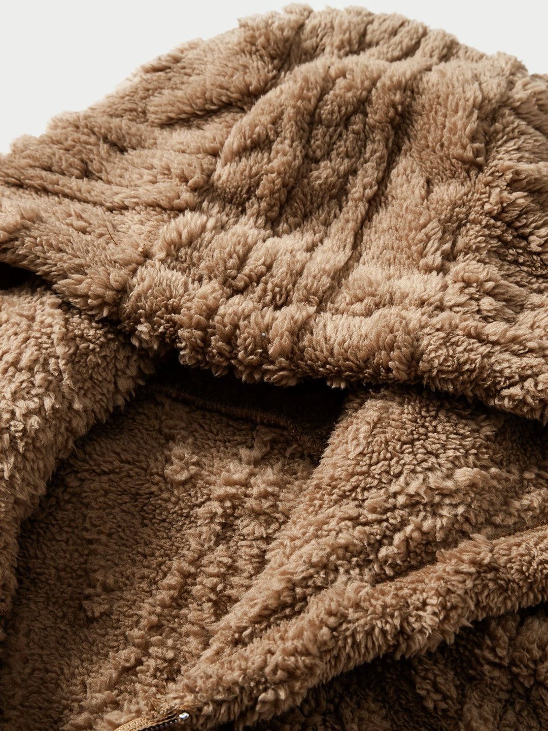 Geometric Jacquard Teddy Fleece Zip Up Hoodie