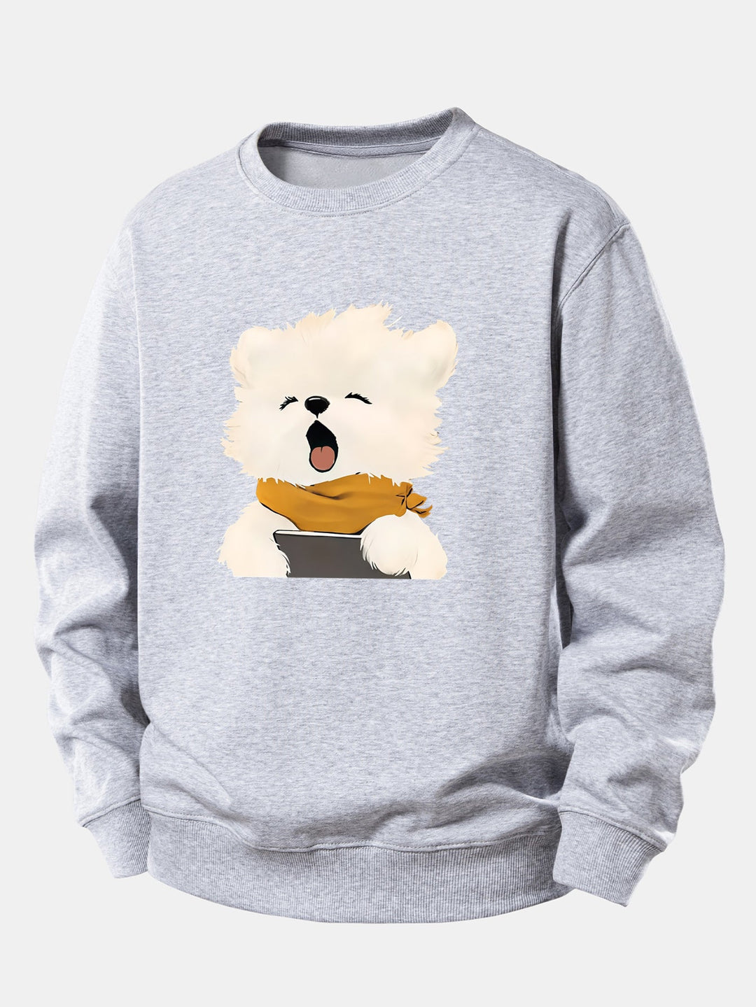 Yawning Puppy Print Relax Fit Sweatshirt