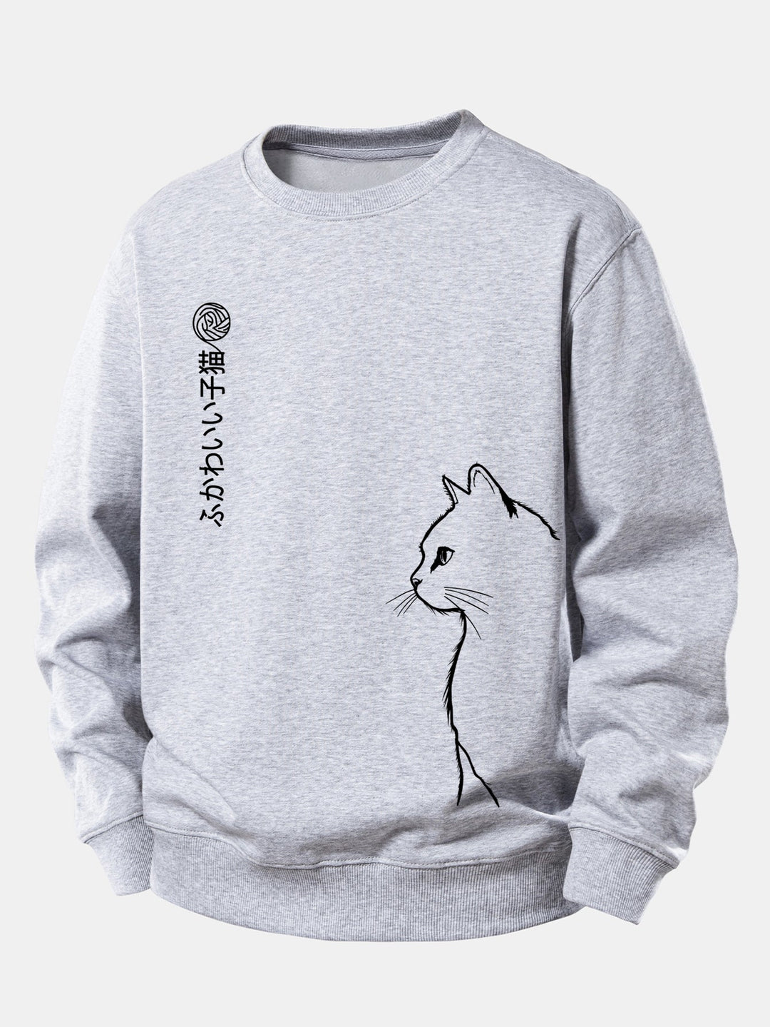 Japanese Cat Print Relax Fit Sweatshirt