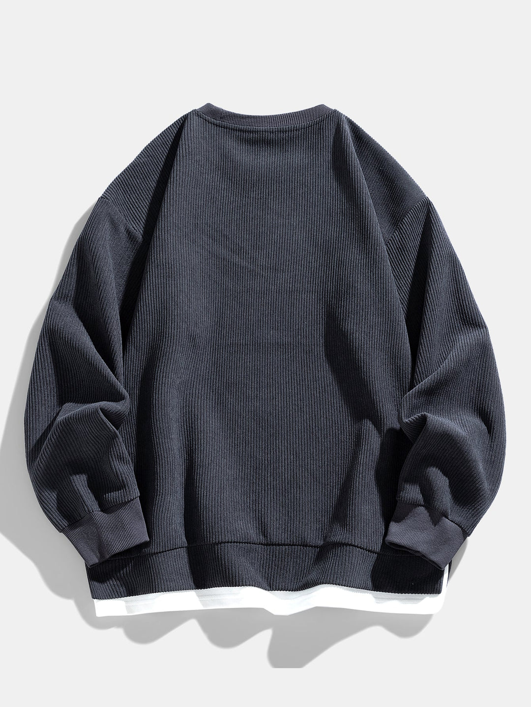 2 In 1 Crew Neck Stretch Corduroy Sweatshirt