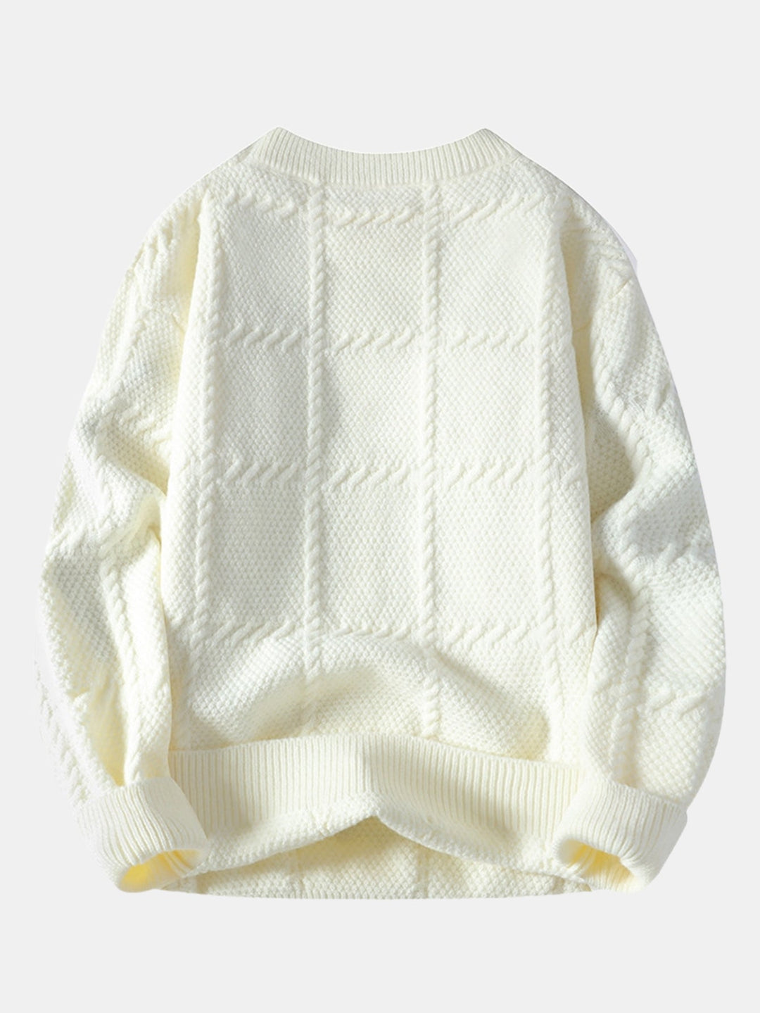 Plaid Crew Neck Knit Sweater