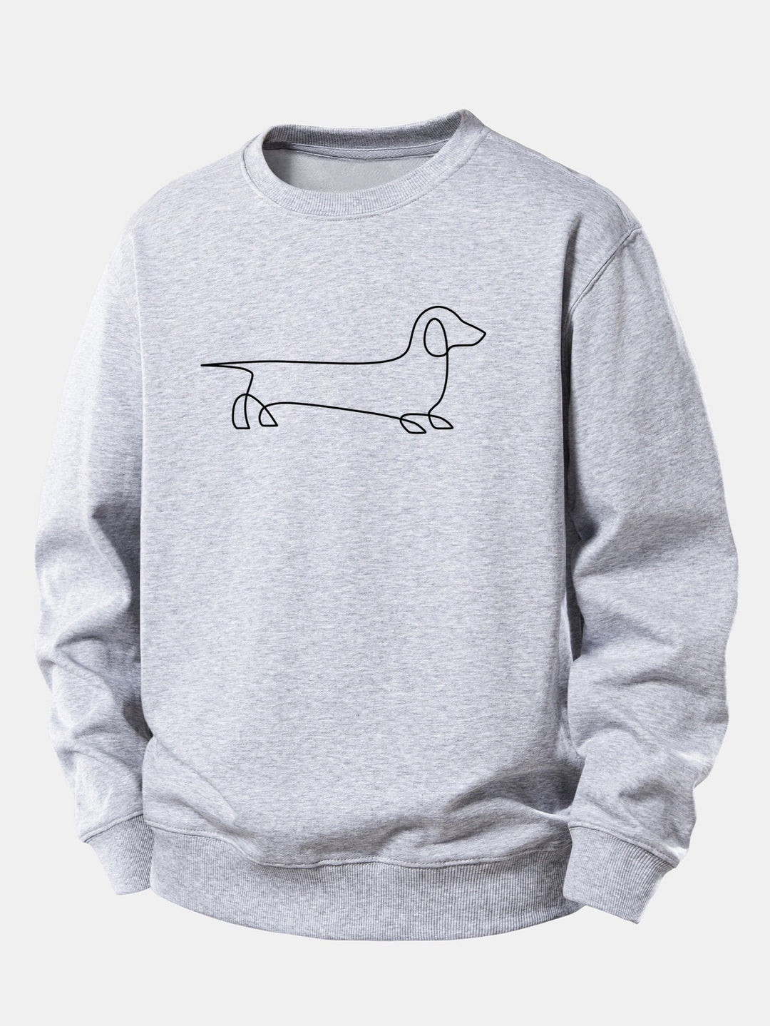 Line Dachshund Print Relax Fit Sweatshirt
