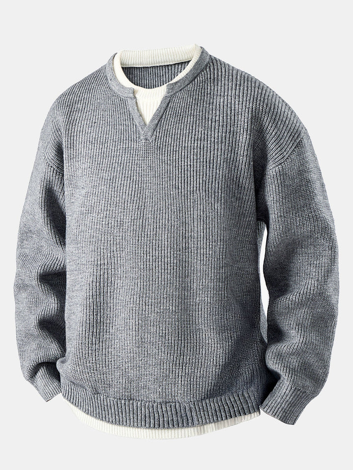 2 In 1 Notched Collar Sweater