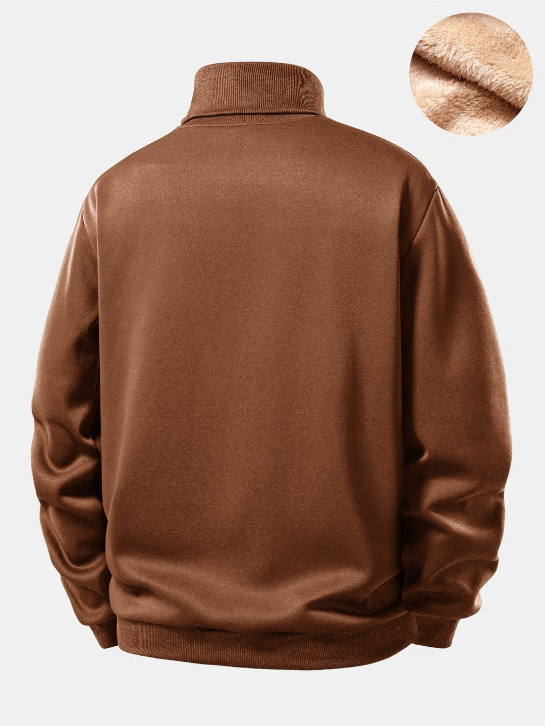 Teddy Fleece Lined Turtle Neck Sweatshirt