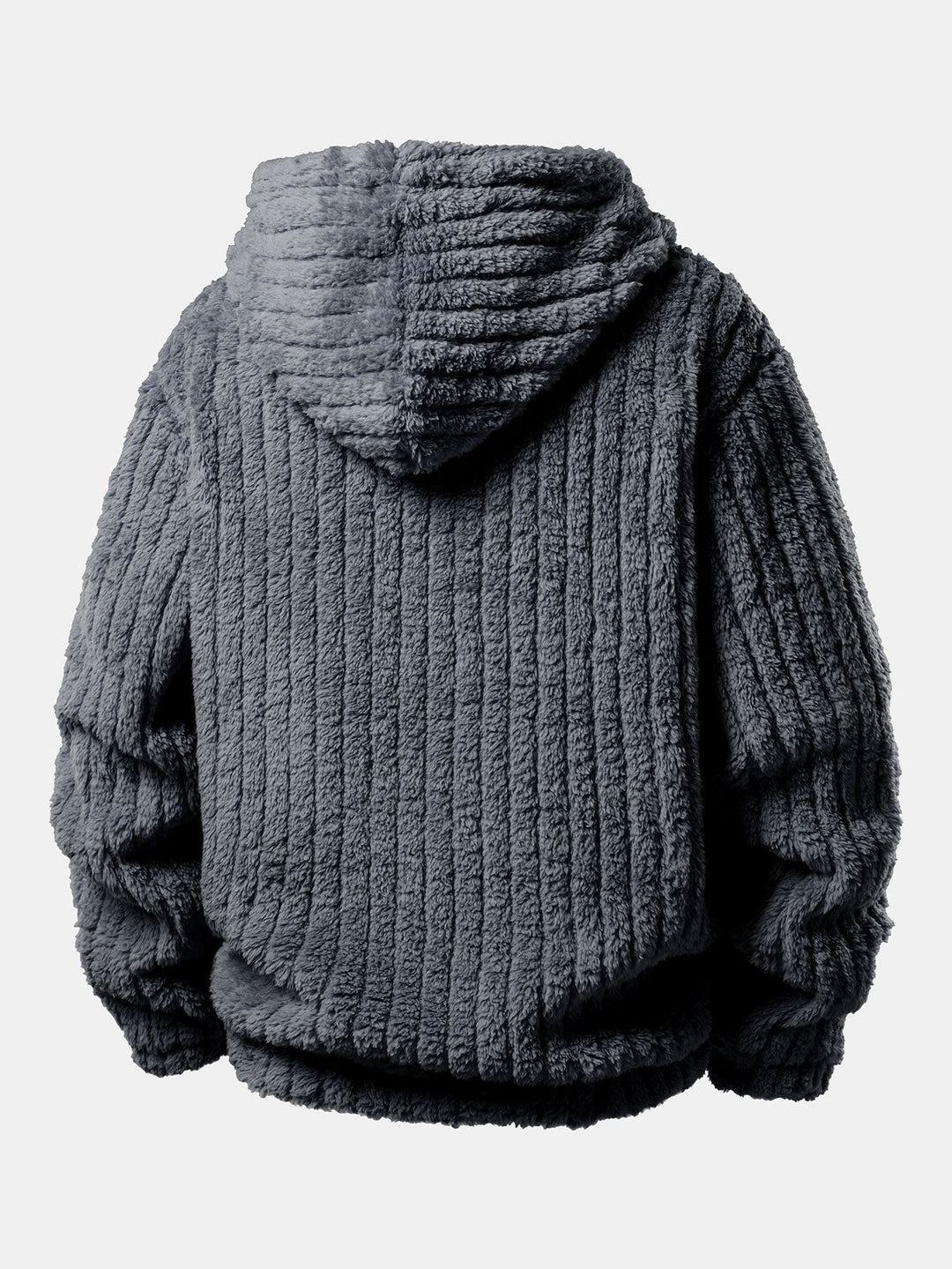 Teddy Fleece Stripe Kangaroo Pocket Hoodie