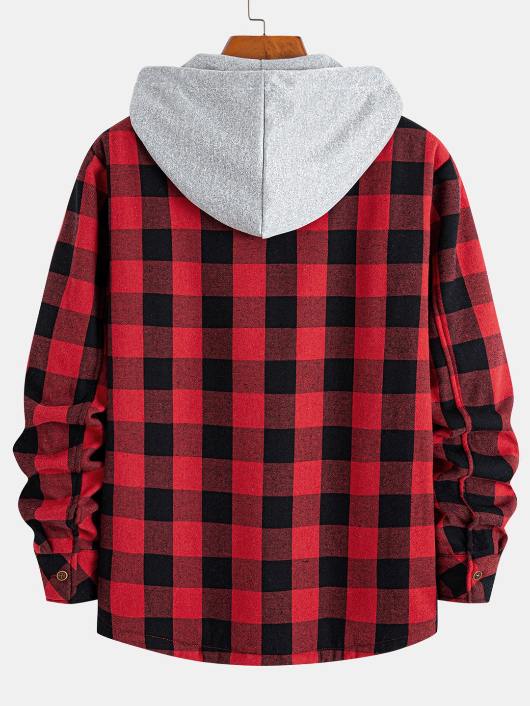 Teddy Lined Plaid Hooded Shirt