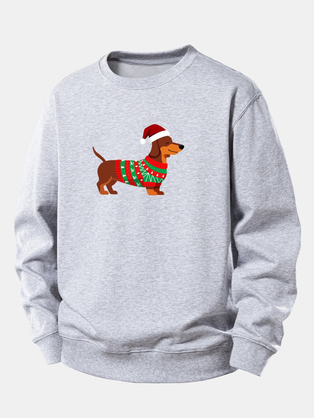 Christmas Dachshund Print Relax Fit Sweatshirt