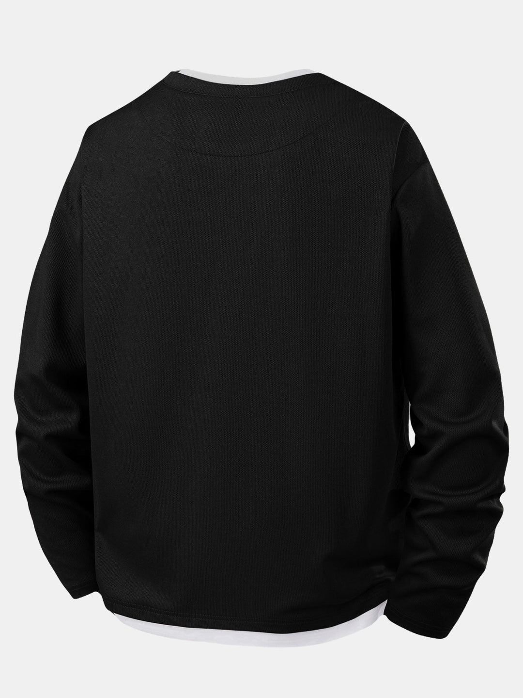 2 Pieces Relax Fit 2 In 1 Notched Collar Textured T-Shirt