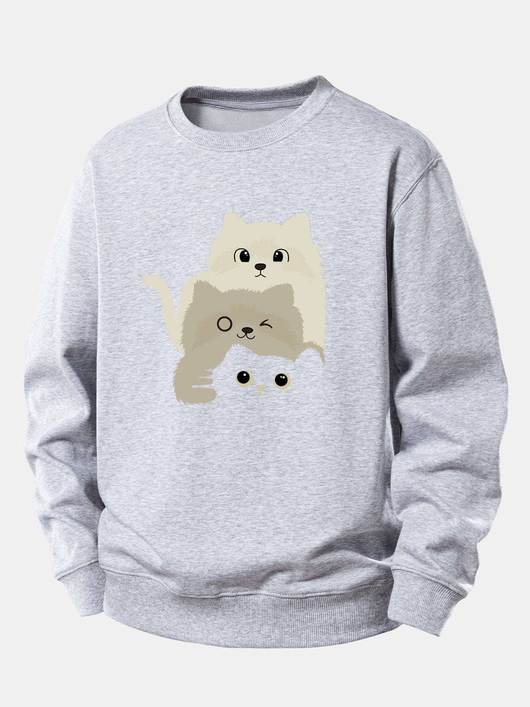 Three Cats Print Relax Fit Sweatshirt