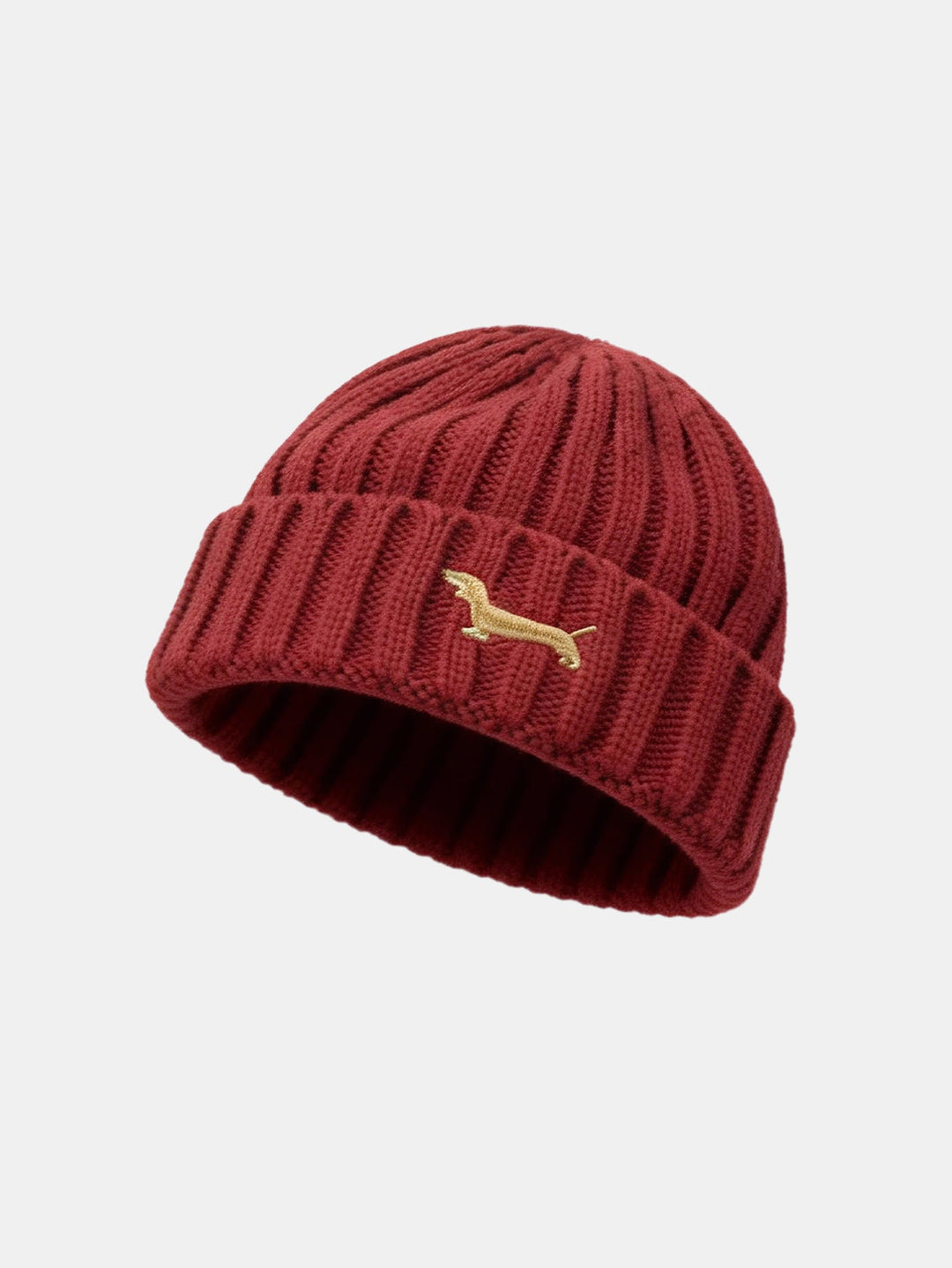 Dachshund Embroidered Pattern Thick And Warm Knitted Hat