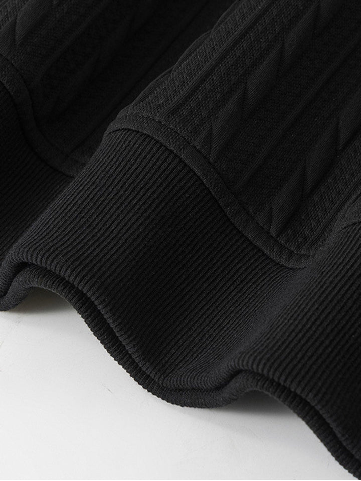 Relax Fit Twisted Jacquard Polo Sweatshirt