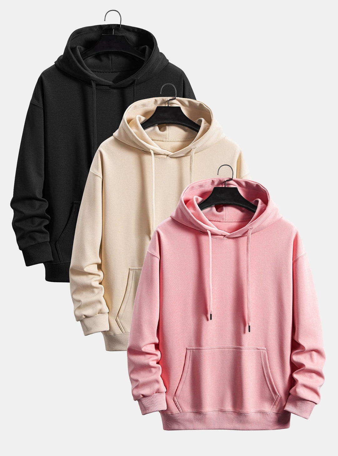 3 Pieces Basic Relax Fit Hoodie