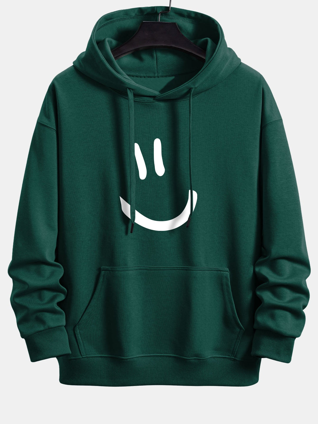 Smiley Face Print Relax Fit Hoodie