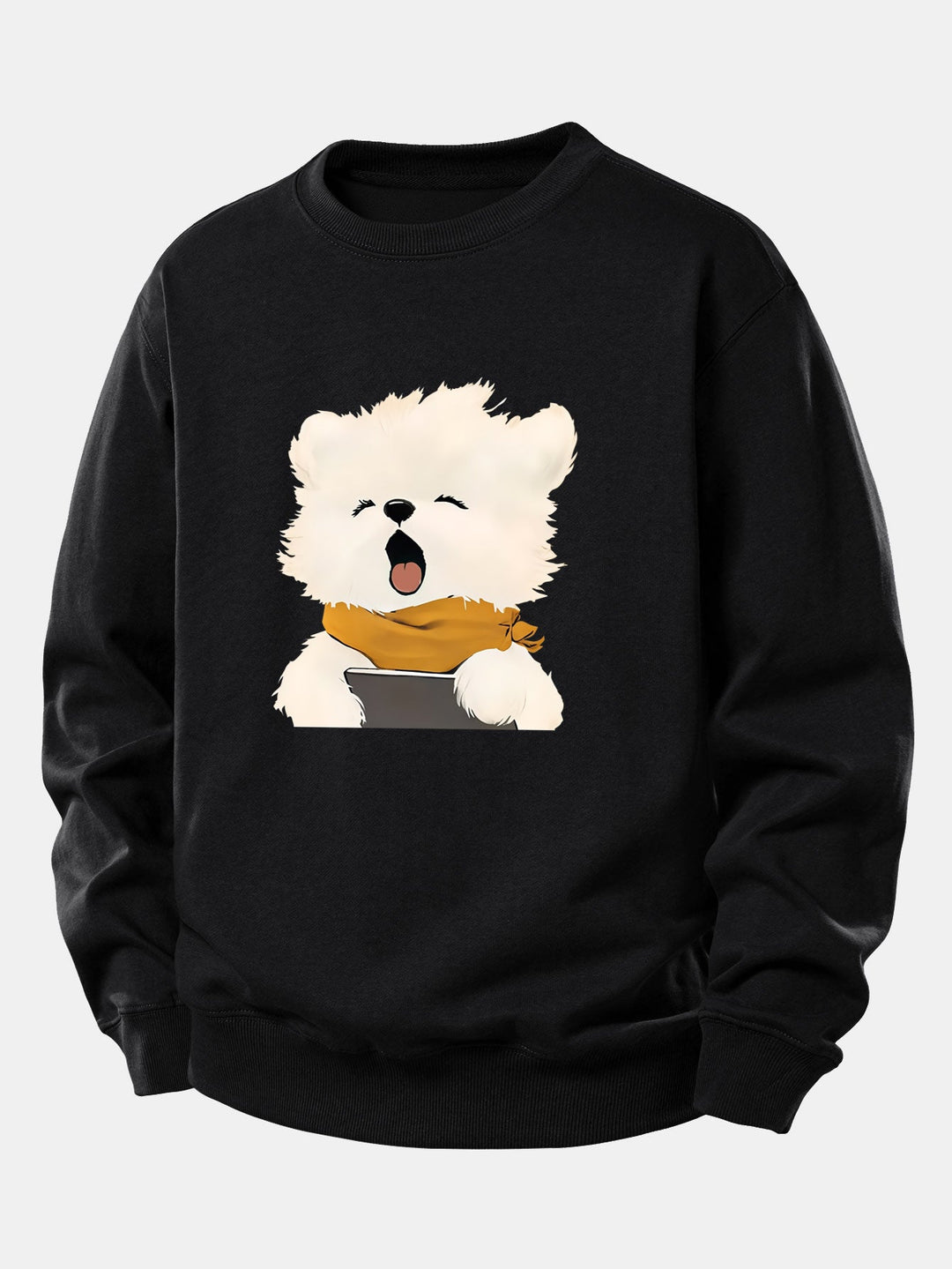 Yawning Puppy Print Relax Fit Sweatshirt